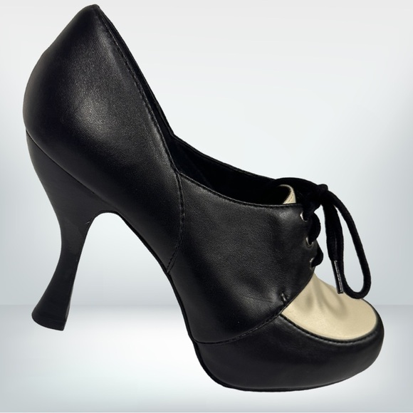 Sam Edelman Black,Cream Heeled Oxfords 8 1/2 NWT - Picture 4 of 7